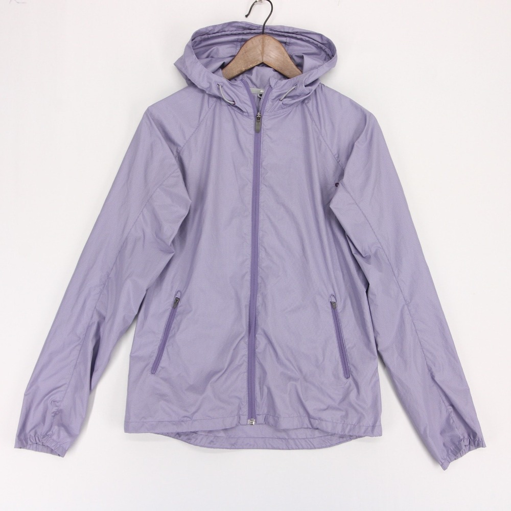 Nike Vapor Jacket Womens S Purple Checkered Full Zip Hooded Running Reflective